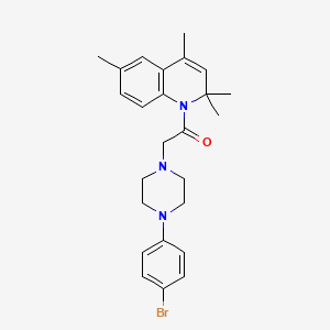 molecular formula C25H30BrN3O B11176851 2-[4-(4-bromophenyl)piperazin-1-yl]-1-(2,2,4,6-tetramethylquinolin-1(2H)-yl)ethanone 