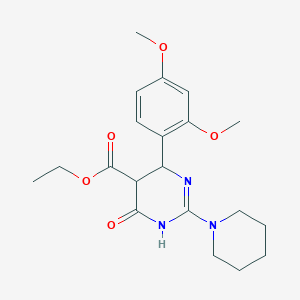 Ethyl 6-(2,4-dimethoxyphenyl)-4-oxo-2-(piperidin-1-yl)-1,4,5,6-tetrahydropyrimidine-5-carboxylate