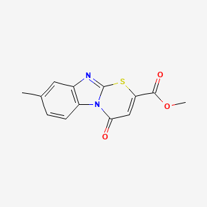 methyl 8-methyl-4-oxo-4H-[1,3]thiazino[3,2-a]benzimidazole-2-carboxylate