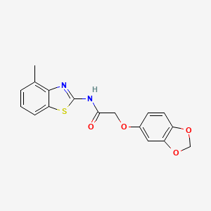 2-(1,3-benzodioxol-5-yloxy)-N-(4-methyl-1,3-benzothiazol-2-yl)acetamide