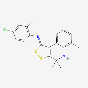 4-chloro-2-methyl-N-[(1Z)-4,4,6,8-tetramethyl-4,5-dihydro-1H-[1,2]dithiolo[3,4-c]quinolin-1-ylidene]aniline