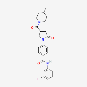 N-(3-fluorophenyl)-4-{4-[(4-methylpiperidin-1-yl)carbonyl]-2-oxopyrrolidin-1-yl}benzamide