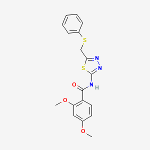 2,4-dimethoxy-N-{5-[(phenylsulfanyl)methyl]-1,3,4-thiadiazol-2-yl}benzamide