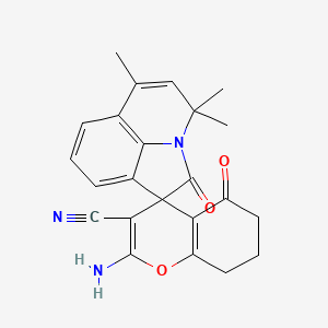 2-amino-4',4',6'-trimethyl-2',5-dioxo-5,6,7,8-tetrahydro-4'H-spiro[chromene-4,1'-pyrrolo[3,2,1-ij]quinoline]-3-carbonitrile