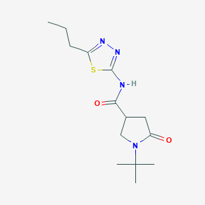 1-tert-butyl-5-oxo-N-(5-propyl-1,3,4-thiadiazol-2-yl)pyrrolidine-3-carboxamide