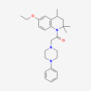 molecular formula C26H35N3O2 B11176999 1-(6-ethoxy-2,2,4-trimethyl-3,4-dihydroquinolin-1(2H)-yl)-2-(4-phenylpiperazin-1-yl)ethanone 