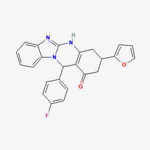 12-(4-fluorophenyl)-3-(furan-2-yl)-3,4,5,12-tetrahydrobenzimidazo[2,1-b]quinazolin-1(2H)-one