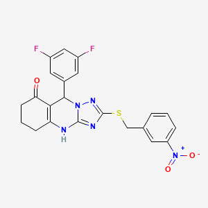 9-(3,5-difluorophenyl)-2-[(3-nitrobenzyl)sulfanyl]-5,6,7,9-tetrahydro[1,2,4]triazolo[5,1-b]quinazolin-8(4H)-one