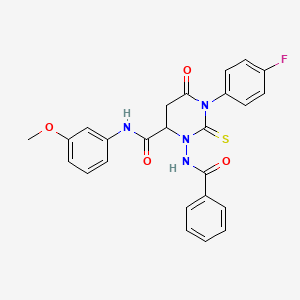 1-(4-fluorophenyl)-N-(3-methoxyphenyl)-6-oxo-3-[(phenylcarbonyl)amino]-2-thioxohexahydropyrimidine-4-carboxamide