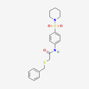 2-(benzylsulfanyl)-N-[4-(piperidin-1-ylsulfonyl)phenyl]acetamide