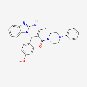 [4-(4-Methoxyphenyl)-2-methyl-1,4-dihydropyrimido[1,2-a]benzimidazol-3-yl](4-phenylpiperazin-1-yl)methanone