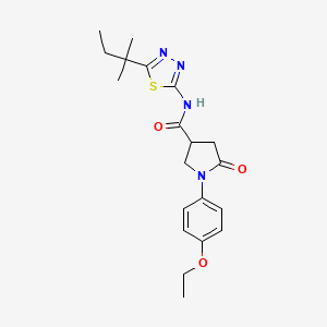 molecular formula C20H26N4O3S B11177161 1-(4-ethoxyphenyl)-N-[5-(2-methylbutan-2-yl)-1,3,4-thiadiazol-2-yl]-5-oxopyrrolidine-3-carboxamide 