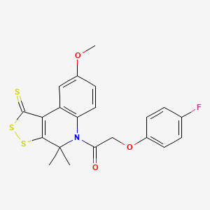 2-(4-fluorophenoxy)-1-(8-methoxy-4,4-dimethyl-1-thioxo-1,4-dihydro-5H-[1,2]dithiolo[3,4-c]quinolin-5-yl)ethanone