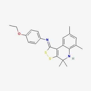 4-ethoxy-N-[(1Z)-4,4,6,8-tetramethyl-4,5-dihydro-1H-[1,2]dithiolo[3,4-c]quinolin-1-ylidene]aniline