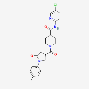 molecular formula C23H25ClN4O3 B11177178 N-(5-chloropyridin-2-yl)-1-[1-(4-methylphenyl)-5-oxopyrrolidine-3-carbonyl]piperidine-4-carboxamide 