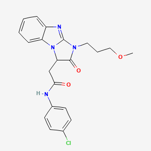 molecular formula C21H21ClN4O3 B11177186 N-(4-chlorophenyl)-2-[1-(3-methoxypropyl)-2-oxo-2,3-dihydro-1H-imidazo[1,2-a]benzimidazol-3-yl]acetamide 