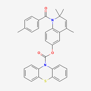 2,2,4-trimethyl-1-[(4-methylphenyl)carbonyl]-1,2-dihydroquinolin-6-yl 10H-phenothiazine-10-carboxylate