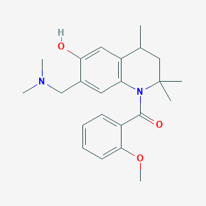 molecular formula C23H30N2O3 B11177250 7-[(Dimethylamino)methyl]-1-(2-methoxybenzoyl)-2,2,4-trimethyl-1,2,3,4-tetrahydroquinolin-6-OL 