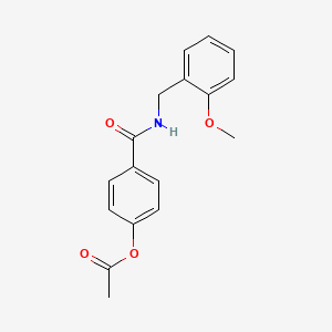 molecular formula C17H17NO4 B11177252 4-[(2-Methoxybenzyl)carbamoyl]phenyl acetate 