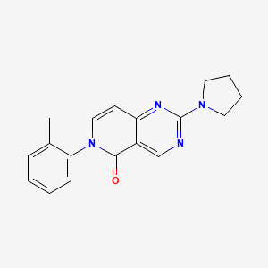 molecular formula C18H18N4O B11177268 6-(2-methylphenyl)-2-(pyrrolidin-1-yl)pyrido[4,3-d]pyrimidin-5(6H)-one 