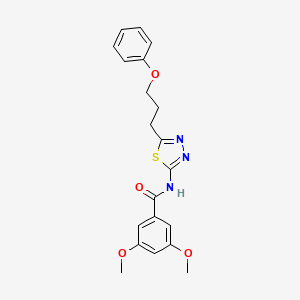 molecular formula C20H21N3O4S B11177305 3,5-dimethoxy-N-[5-(3-phenoxypropyl)-1,3,4-thiadiazol-2-yl]benzamide 