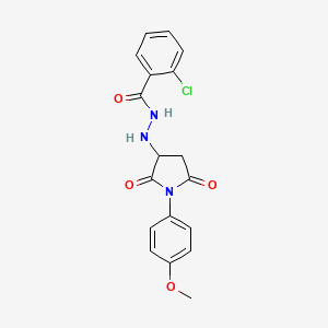 2-chloro-N'-[1-(4-methoxyphenyl)-2,5-dioxopyrrolidin-3-yl]benzohydrazide