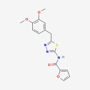 molecular formula C16H15N3O4S B11177341 N-[5-[(3,4-dimethoxyphenyl)methyl]-1,3,4-thiadiazol-2-yl]furan-2-carboxamide 