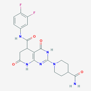 2-(4-carbamoylpiperidin-1-yl)-N-(3,4-difluorophenyl)-4,7-dioxo-3,4,5,6,7,8-hexahydropyrido[2,3-d]pyrimidine-5-carboxamide