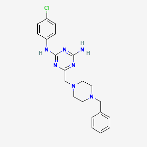 6-[(4-benzylpiperazin-1-yl)methyl]-N-(4-chlorophenyl)-1,3,5-triazine-2,4-diamine