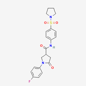 1-(4-fluorophenyl)-5-oxo-N-[4-(pyrrolidin-1-ylsulfonyl)phenyl]pyrrolidine-3-carboxamide