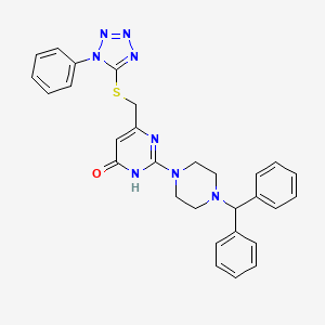 2-[4-(diphenylmethyl)piperazin-1-yl]-6-{[(1-phenyl-1H-tetrazol-5-yl)sulfanyl]methyl}pyrimidin-4(3H)-one