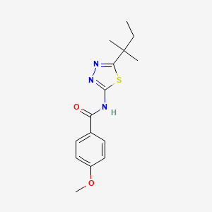 4-methoxy-N-[5-(2-methylbutan-2-yl)-1,3,4-thiadiazol-2-yl]benzamide