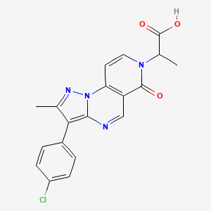 2-[3-(4-chlorophenyl)-2-methyl-6-oxopyrazolo[1,5-a]pyrido[3,4-e]pyrimidin-7(6H)-yl]propanoic acid