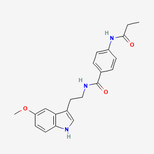 N-[2-(5-methoxy-1H-indol-3-yl)ethyl]-4-(propanoylamino)benzamide