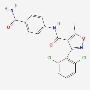 N-(4-carbamoylphenyl)-3-(2,6-dichlorophenyl)-5-methyl-1,2-oxazole-4-carboxamide