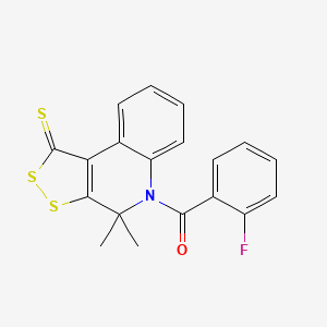 (4,4-dimethyl-1-thioxo-1,4-dihydro-5H-[1,2]dithiolo[3,4-c]quinolin-5-yl)(2-fluorophenyl)methanone