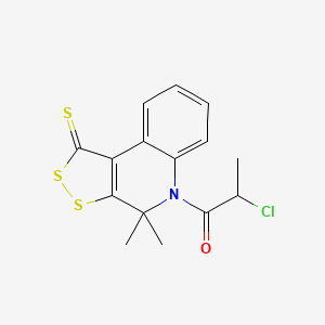 molecular formula C15H14ClNOS3 B11177472 2-chloro-1-(4,4-dimethyl-1-sulfanylidenedithiolo[3,4-c]quinolin-5-yl)propan-1-one 