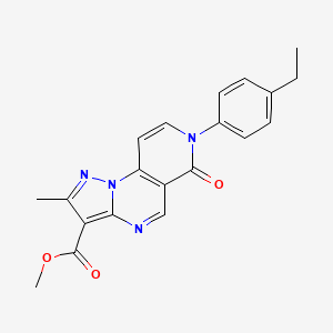 molecular formula C20H18N4O3 B11177480 Methyl 7-(4-ethylphenyl)-2-methyl-6-oxo-6,7-dihydropyrazolo[1,5-a]pyrido[3,4-e]pyrimidine-3-carboxylate 