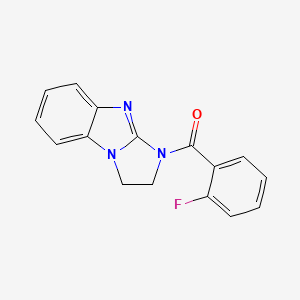 molecular formula C16H12FN3O B11177499 2,3-dihydro-1H-imidazo[1,2-a]benzimidazol-1-yl(2-fluorophenyl)methanone 