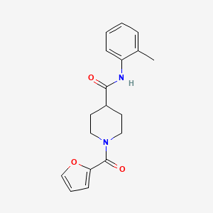 molecular formula C18H20N2O3 B11177504 1-(furan-2-carbonyl)-N-(2-methylphenyl)piperidine-4-carboxamide 