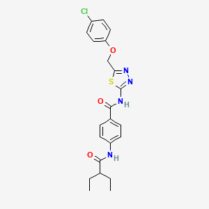 N-{5-[(4-chlorophenoxy)methyl]-1,3,4-thiadiazol-2-yl}-4-[(2-ethylbutanoyl)amino]benzamide