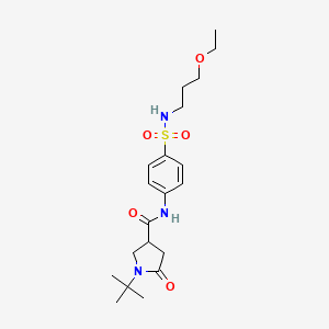 1-tert-butyl-N-{4-[(3-ethoxypropyl)sulfamoyl]phenyl}-5-oxopyrrolidine-3-carboxamide