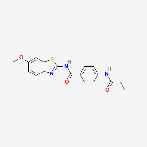 molecular formula C19H19N3O3S B11177599 4-(butanoylamino)-N-(6-methoxy-1,3-benzothiazol-2-yl)benzamide 