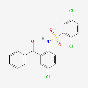 molecular formula C19H12Cl3NO3S B11177606 2,5-dichloro-N-[4-chloro-2-(phenylcarbonyl)phenyl]benzenesulfonamide 