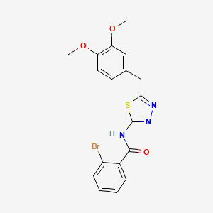 molecular formula C18H16BrN3O3S B11177611 2-bromo-N-[5-(3,4-dimethoxybenzyl)-1,3,4-thiadiazol-2-yl]benzamide 