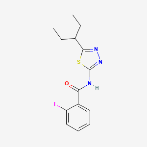 2-iodo-N-[5-(pentan-3-yl)-1,3,4-thiadiazol-2-yl]benzamide