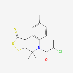 molecular formula C16H16ClNOS3 B11177657 2-chloro-1-(4,4,8-trimethyl-1-sulfanylidenedithiolo[3,4-c]quinolin-5-yl)propan-1-one 