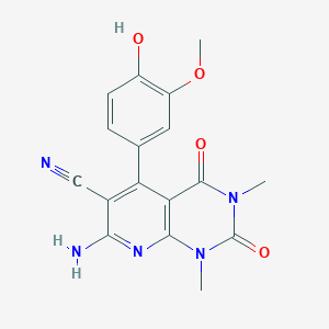 7-Amino-5-(4-hydroxy-3-methoxyphenyl)-1,3-dimethyl-2,4-dioxo-1,2,3,4-tetrahydropyrido[2,3-d]pyrimidine-6-carbonitrile