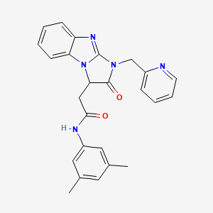 molecular formula C25H23N5O2 B11177681 N-(3,5-dimethylphenyl)-2-[2-oxo-1-(pyridin-2-ylmethyl)-2,3-dihydro-1H-imidazo[1,2-a]benzimidazol-3-yl]acetamide 