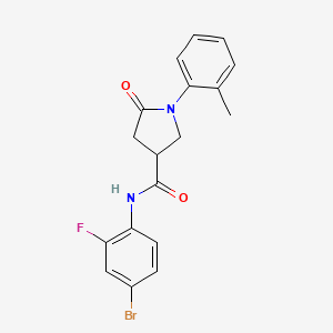 N-(4-bromo-2-fluorophenyl)-1-(2-methylphenyl)-5-oxopyrrolidine-3-carboxamide